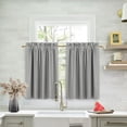 thumbnail image 1 of Lapalife Blackout Kitchen Curtains 36 Inches Long 2 Panels, Rod Pocket Short Curtains for Samll Windows Thermal Insulated Cafe Curtains for Kitchen Bathroom Basement, Grey, 1 of 8