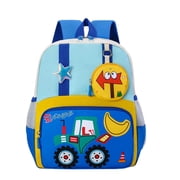 Riforla Preschool Backpack Boys Lightweight School Bag with Forklift Print Cute for Girls Travel Outdoor Daypack Kindergarten Backpack for Girls Blue