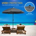 thumbnail image 4 of Outsunny Parasol de Plage Extérieur 6 Pi avec Auvent Inclinable UV50+, Gris Foncé, 4 of 10