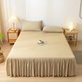 thumbnail image 1 of TACILIP Bed Sheets, Solid Color Bed Skirt Concise Washed Cottons Edge Bedspread Skirt Bed Hats Bed Sheet Dirtproof Nonslip Protective Cover Cover, Gifts for Men, 1 of 6