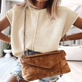 thumbnail image 2 of Women Solid Color Sweater Vests Crew Neck Cap Sleeve Loose Pullovers, 2 of 5