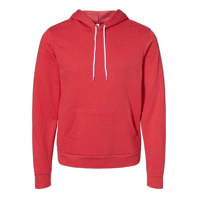 Bella Canvas 3719 Unisex Poly-Cotton Fleece Pullover Hoodie, M, Heather Red