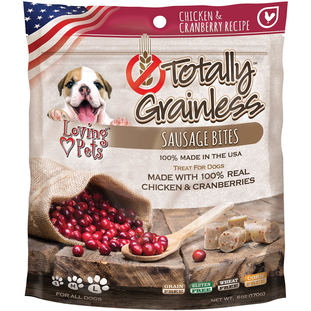 Totally Grainless Sausage Bites 6oz-Chicken & Cranberries