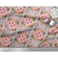 thumbnail image 2 of Soimoi Poly Georgette Fabric Floral,Hummingbird & Squirrel Animal Printed Craft Fabric by The Yard 42 Inch Wide, 2 of 3