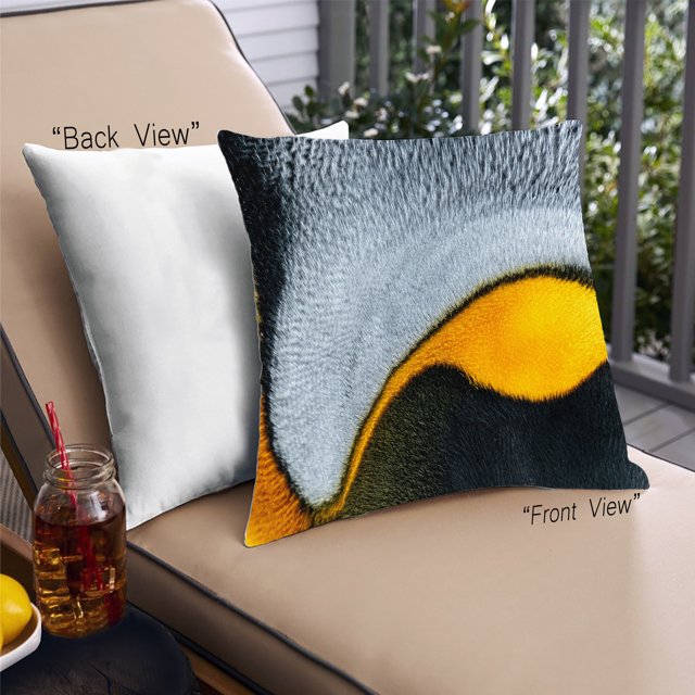 Ahgly Company Animals Penguin Coussin Décoratif d'Extérieur, 18 Po X 18 Po