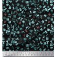 thumbnail image 1 of Soimoi Silk Fabric Santa Cap,Gift Box & Bell Christmas Print Fabric by Yard 42 Inch Wide, 1 of 1