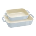 thumbnail image 1 of STAUB Ceramique Rectangular Baking Dish Set Light Blue 2 Piece, 1 of 6