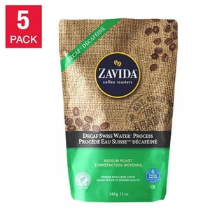 Zavida Swiss Café entier de haricot de décaféiné 5-pack