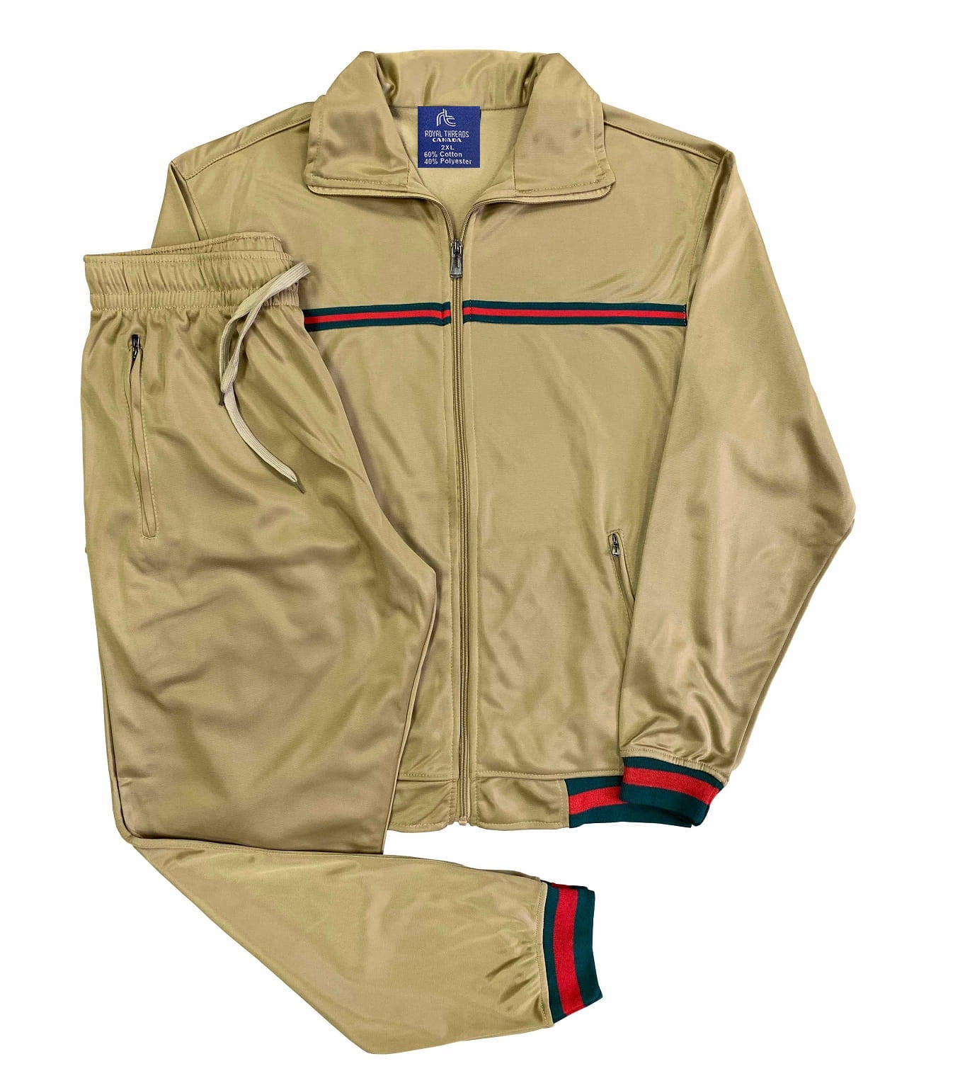 Men's StarLight Active Fashion Stripe Jogger Track Jacket & Trackpants 2 Piece Set