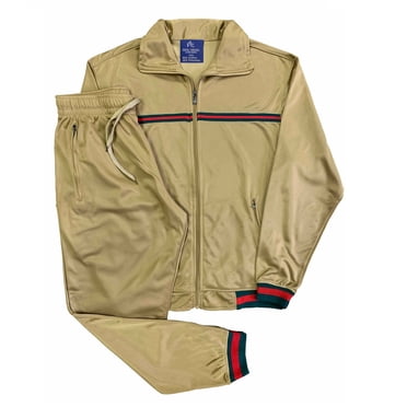 Men's StarLight Active Fashion Stripe Jogger Track Jacket & Trackpants 2 Piece Set
