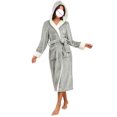 thumbnail image 1 of Penkiiy Womens Robe Long Kint Bathrobe Lightweight Soft Robes Ladies Bath Robe L Gray, 1 of 3