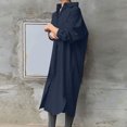 thumbnail image 1 of Robe Soleil Mode Femme Col Rabattu Ample Manches Longues Unie Mi-Mollet Robe Longue Chemises Habillées pour Femmes en Liquidation, 1 of 8