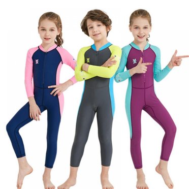 Maillots de Bain pour Filles et Garçons, Protection UV, Néoprène 2,5 mm, Combinaison Chaude, Manches Longues, Combinaisons de Plongée