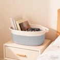 thumbnail image 2 of Cagogo under $5 4Pcs Woven Storage Basket, Woven Storage Basket with Handles, Fabric Rope Organizer Basket, Home Storage Solution, Gift Basket with Ribbon, Shelf Organizer, Wardrobe Storage Bin, 2 of 9