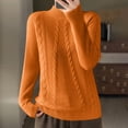 thumbnail image 2 of cfhntfmh Sweaters for Women Mock Neck Long Sleeve Solid Sweater Tops Fall Fashion 2024 Cable Knit Pullover Sweaters, 2 of 3