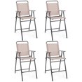 thumbnail image 1 of Costway 4PCS Patio Folding Bar-height Chairs with Armrests Quick-drying Seat Beige Backyard, 1 of 8