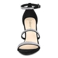 thumbnail image 3 of BLISSFUL STEP Women's Rhinestone Ankle Strap Stiletto High Heels Sandals Black (Size 9), 3 of 7