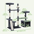 thumbnail image 3 of PawHut 53" Cat Tree Tower with Scratching Posts, Condo, Beds, Dark Grey, 3 of 10