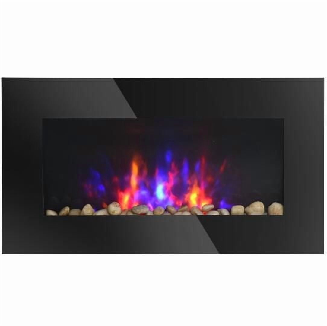 HOMCOM 1500W Electric Fireplace Heater, 28.5" in Wall Recessed, 7 Color Light Wall Mounted Heating