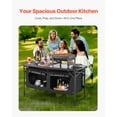 thumbnail image 2 of KFFKFF Foldable Camping Table, Camping Kitchen Table, 3 Adjustable Heights, Aluminum Lightweight Portable Cook Station with Storage Organizer, Carry Handle, 2 of 9
