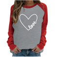 thumbnail image 1 of Qertyioot T-Shirt Graphique pour Femmes de la Saint-Valentin à Manches Longues, Imprimé pour la Mode Décontractée, Chandail à Col Rond, Hauts, Blouse, 1 of 4