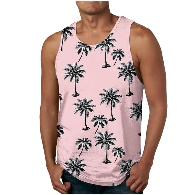 Boovnll Débardeurs Homme, Débardeur Sport Sans Manches à Imprimé Décontracté pour Homme à Col Rond, Débardeur Homme, Chemises Sans Manches pour Homme, Débardeurs