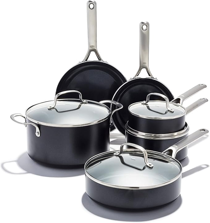 OXO Agility Ceramic Non-Stick 10-Piece Cookware Set