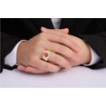 thumbnail image 2 of RYLOS Mens Rings Yellow Gold Plated Silver Designer Round Gemstone &  Sparkling Diamond Ring Ruby July Birthstone Rings For Men, Men's Rings, Silver Rings, Sizes 8 - 13, 2 of 7