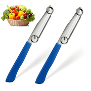 YSTIANN 3 - in - 1 Multifunctional Quick Slicing & Peeling Knife - Removable Spring, 2 - Piece Set, Blue WJ94-0639