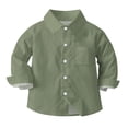 thumbnail image 2 of vdgthytj Toddler Baby Boys Girls Button down Shirts Kids Collared Long Sleeve Uniform Dress Shirt Tops Spring Fall Clothes, 2 of 6