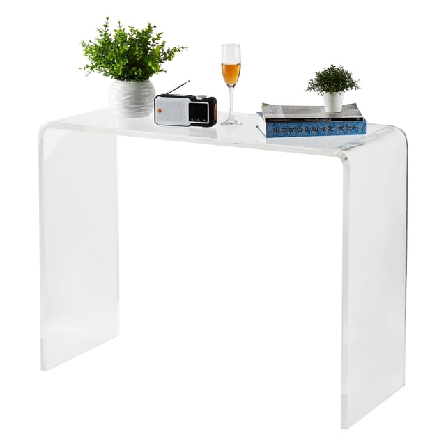 Yiwa Table de Hall Moderne en Acrylique Transparent, Console d'Entrée Étroite pour Salon et Salle à Manger