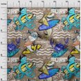 thumbnail image 3 of oneOone Rayon Light Brown Fabric Ocean Life Fabric For Sewing Printed Craft Fabric By The Yard 56 Inch Wide, 3 of 5