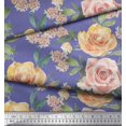 thumbnail image 2 of Soimoi Cotton Duck Fabric Leaves & Rose Flower Print Sewing Fabric Yard 42 Inch Wide, 2 of 3