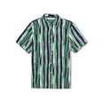 thumbnail image 1 of INSPIRE CHIC Chemise pour Homme à Rayures Verticales, Boutonnée, Col Pointu, Manches Courtes, Chemise S Vert Bleu, 1 of 6