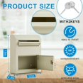 thumbnail image 3 of Wall Mount Locking Mailbox for Outside - Steel Security Mailbox with Key Lock and Mail Slot - 12 x 4.5 x 15 Inch Post Box for Home and Office - White, 3 of 6