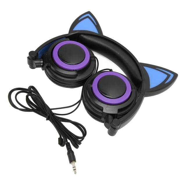 Wired Headphone, Noise Reduction Foldable Cat Ear Design Excellent Sound Quality Cute Kids Headset For Children For Cell Phones