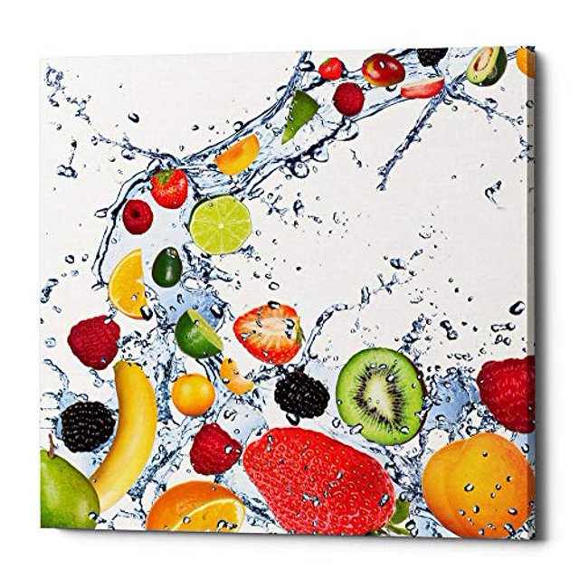 Epic Graffiti Fruit Splash II Art Mural sur Toile, 18 Pouces x 18 Pouces, Rouge