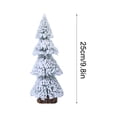 thumbnail image 3 of SouMaox Wooden Christmas Tree, Snow Flocked Cedar Design, Round Base Stability, Tabletop Festive Ornament for Party Decor, 3 of 7
