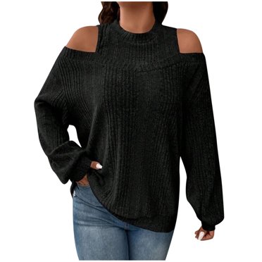 Birdeem Fashion Women's off Shoulder Round Neck Pullover Long Sleeve Comfortable Shirt