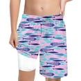 thumbnail image 1 of MIASHUI Boys' High Waisted Loose Casual Swim Shorts With Printed Design And Front Lace Up Detail For Outdoor Pink,7Years, 1 of 5