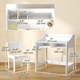 thumbnail image 3 of Qaba Ensemble Bureau et Chaise pour Enfants, Table d'Étude avec Étagères de Rangement, Blanc, 3 of 10