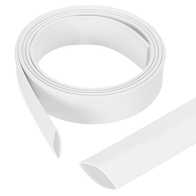 2Pcs 1/2 Inch 4ft Wire Heat Shrink Tubing 3:1 Heat Shrink Wrap in white color. The tubing features a 3:1 shrink ratio with dual-wall marine adhesive lining for secure insulation and sealing. It is soft, durable, and can be cut to desired lengths, suitable for protecting and insulating electrical wires, cables, and automotive wire harnesses. The tubing measures 1/2 inch (12.7mm) in diameter before shrinkage and 4 feet (1 meter) in length.