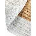 thumbnail image 4 of 5 Ft Round White & Natural Jute Area Rug, Hand-Woven, Reversible, Farmhouse Boho Style, Durable & Pet-Friendly Rug for Living Room, Dining Room, and Bedroom, 4 of 5