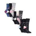 thumbnail image 1 of Gentle Grip - 9 Pairs Ladies Cotton Soft Top Patterned Non Elastic Crew Socks, 1 of 2