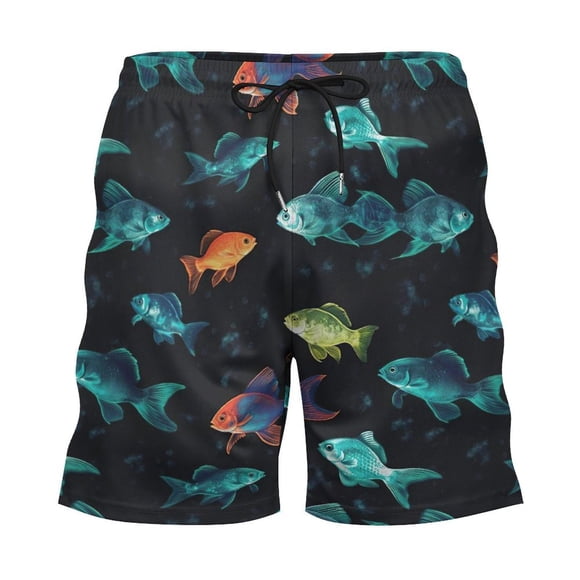 Men's Double Layer Casual Shorts for Everyday Leisure and Outdoor Walks - Lightweight Summer Elastic Waist Pairing with Stylish Print for Spring/Summer