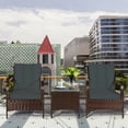 thumbnail image 1 of Costway 3 PCS Patio Rattan Furniture Set Coffee Table & 2 Rattan Chair W/Gray Cushions, 1 of 10