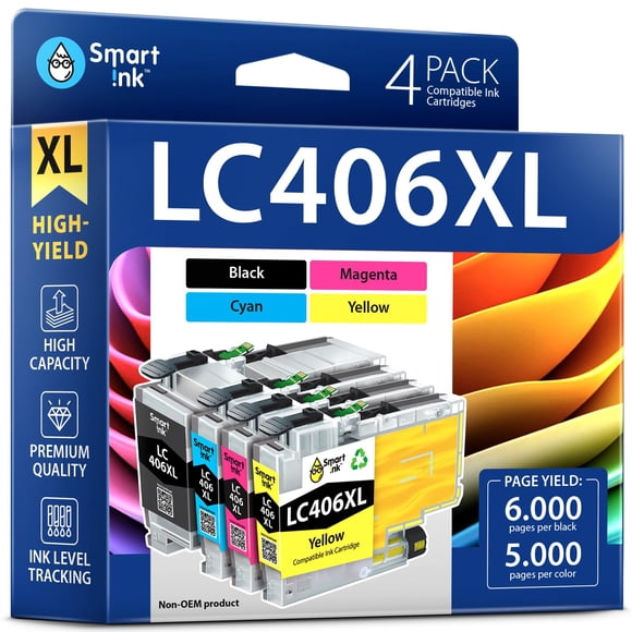 Smart Ink Compatible Ink Cartridges Replacement for Brother LC406 XL LC406XL for Brother Printer MFC-J4335DW MFC-J4535DW MFC-J5855DW MFC-J6555DW MFC-