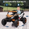 thumbnail image 1 of OUYAWEI 12V Ride On UTV Truck Parental Remote Control 4 Spring Suspension EVA Tires Safety Belt Bluetooth LED Orange, 1 of 7