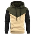 thumbnail image 1 of Yuyuzo Men Pullover Sweatshirts Long Sleeve Drawstring Hooded Sports Solid Color Patchwork Hoodies for Men, 1 of 3