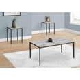thumbnail image 1 of Monarch Specialties Table Set, 3pcs Set, Coffee, End, Black Metal, Grey Laminate, Contemporary, Modern, 1 of 9